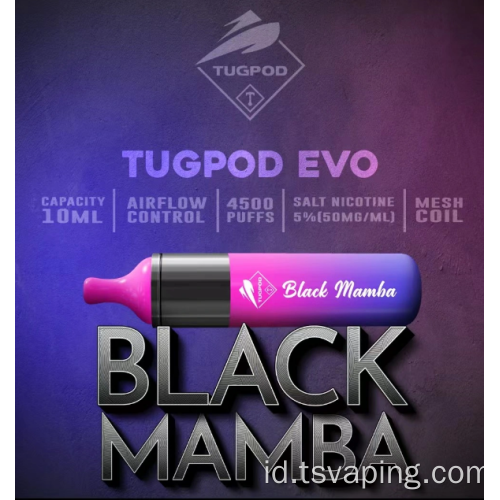 Perangkat vape sekali pakai tugboat evo 4500 puff 850mAh